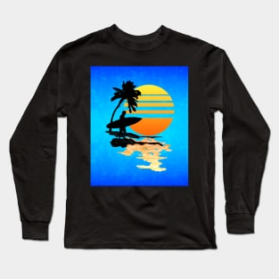 Surfing Sunrise Long Sleeve T-Shirt